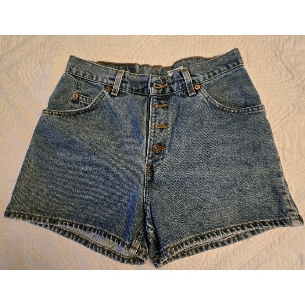 Vintage Levi 950 Womens Shorts Size 9 JR Relaxed Fit Blue Button Fly Denim